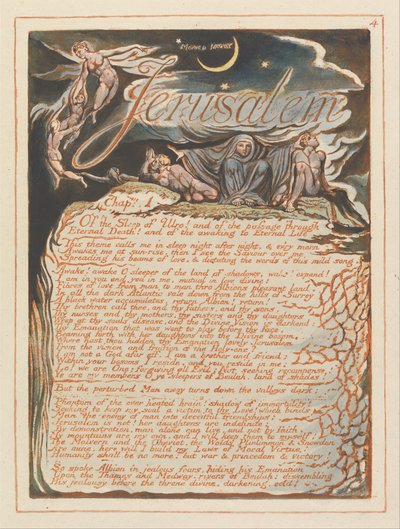 Jeruzalém, talíř 4, Jeruzalém, kap. 1 .... od William Blake