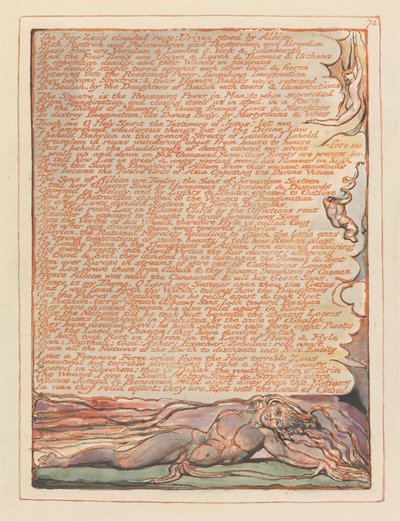 Jeruzalém, talíř 74, zuřivý vztek Four Zoa .... od William Blake