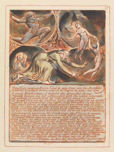 Jeruzalém, talíř 87, odpuzující plačící Enion ... od William Blake