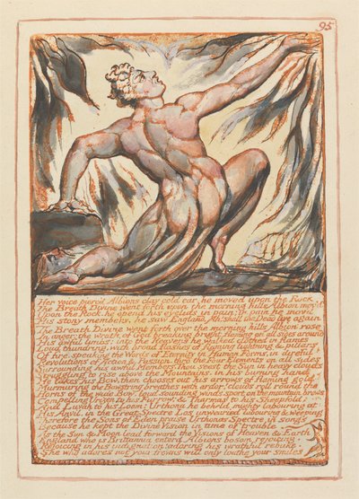 Jeruzalém, talíř 95, Její hlas pronikl studeným uchem Albions ... od William Blake