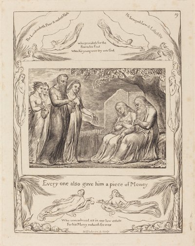Jób přijímá milodar od William Blake