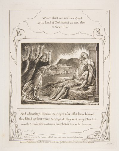 Jobs Utěšitelé, z ilustrací Knihy Job, 1825-26. od William Blake