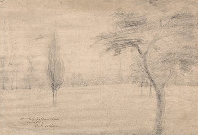 Krajina s věží od William Blake