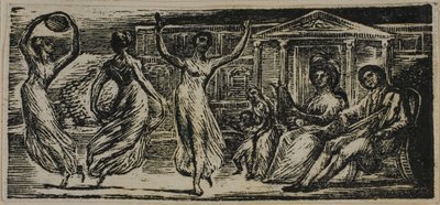 Menalcas Watching Women Dance, z The Pastorals of Virgil od William Blake
