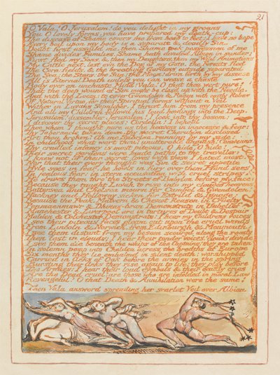 O Vala! O Jerusalem! erfreut ihr euch an meinen Klagen... (Platte 21) od William Blake