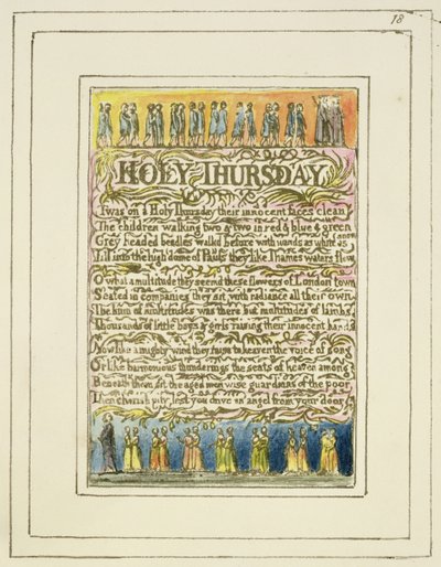 S.124-1950.pt18 Zelený čtvrtek: deska 18 z Songs of Innocence and of Experience (kopie R) c.1802-08 (lept, inkoust a wc) od William Blake