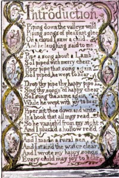 S.124-1950.pt3 Úvod: deska 3 z Songs of Innocence and of Experience (kopie R) c.1802-08 (lept, inkoust a akvarel) od William Blake