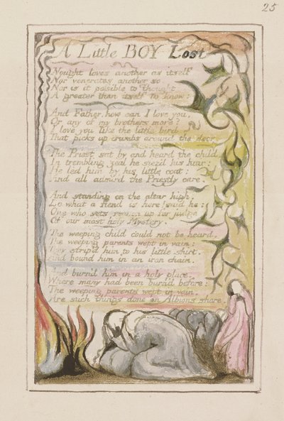 S.124-1950.pt53 A Little Boy Lost: plate 53 from Songs of Innocence and of Experience (kopie R) c.1802-08 (lept, inkoust a wc) od William Blake
