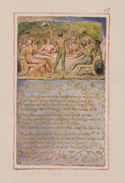 S.125-1950.pt15 Laughing Song: deska 15 z Songs of Innocence and of Experience (kopie AA) c.1815-26 (lept, inkoust a wc) od William Blake