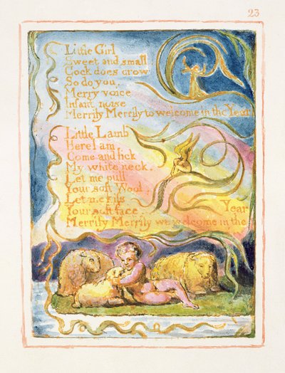 S.125-1950.pt23 Spring (pokračování): deska 23 z Songs of Innocence and of Experience (kopie AA) c.1815-26 (lept, inkoust a wc) od William Blake