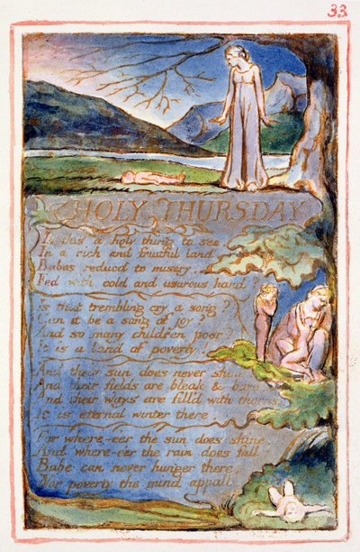 S.125-1950.pt33 Zelený čtvrtek: deska 33 z Songs of Innocence and of Experience (kopie AA) c.1815-26 (lept, inkoust a wc) od William Blake