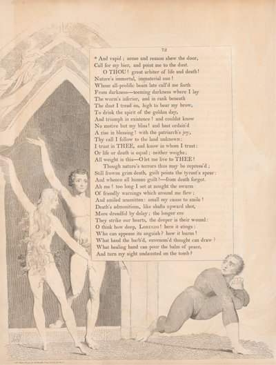 Deska 33 (strana 72): „A hloupý; smysl a rozum ukazují dveře" od William Blake
