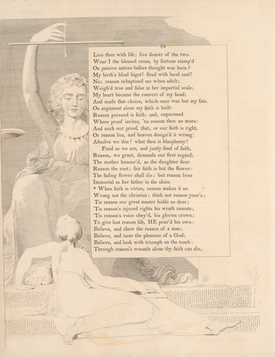 Deska 41 (strana 92): „Když je víra ctností, rozum ji činí“ od William Blake