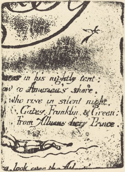 Restrikce z fragmentu zrušené desky pro "A Prophecy" od William Blake