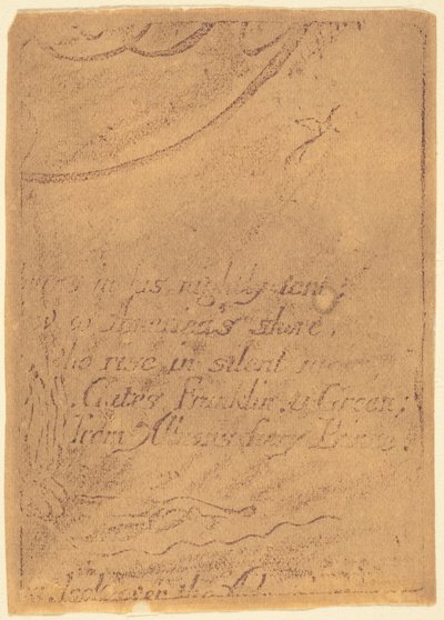 Neudruck von Fragment einer stornierten Platte für "Eine Prophezeiung" od William Blake