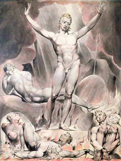 „Satan probouzející rebelské anděly“, 1808 od William Blake