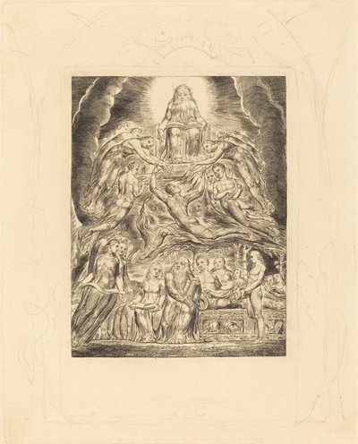 Satan před Božím trůnem od William Blake