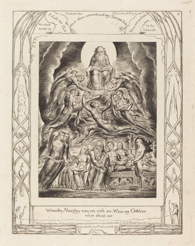 Satan před Božím trůnem od William Blake