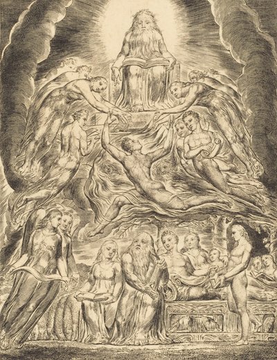 Satan před Božím trůnem, 1825. od William Blake