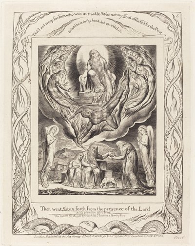 Satan vycházející z Přítomnosti Páně od William Blake