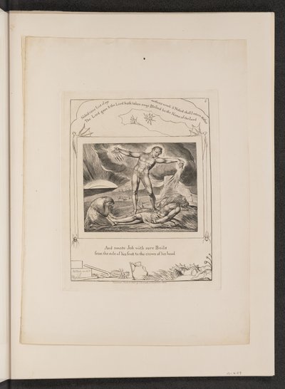 Satan Smiting Job s vaří od William Blake