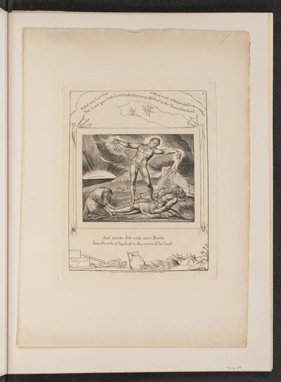 Satan Smiting Job with Boils, 1825. od William Blake