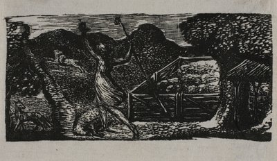 Pastýř zahání vlka z Virgilových pastýřů od William Blake