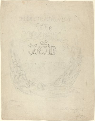 Skica pro titulní stránku rytých ilustrací ke knize Job od William Blake