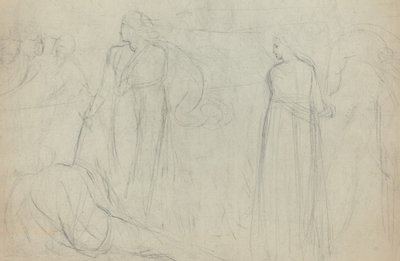 Náčrt šermíře stojícího nad svým poraženým protivníkem [verso] od William Blake