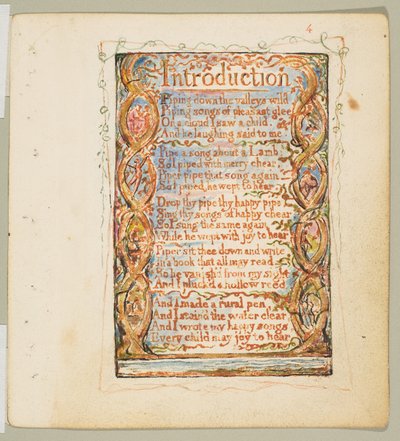 Songs of Innocence: Introduction, ca. 1825. od William Blake