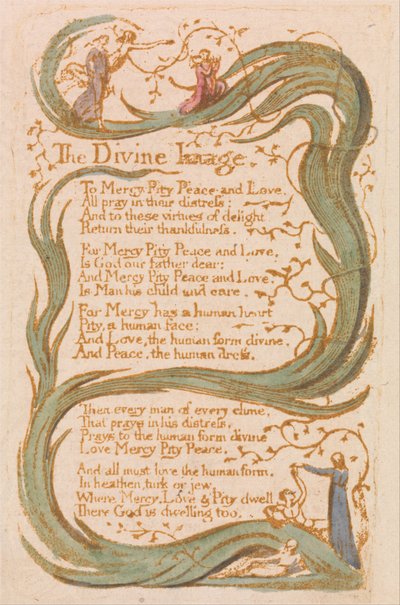 Songs of Innocence, Plate 12, The Divine Image (Bentley 18) od William Blake