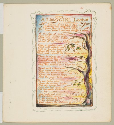 Songs of Innocence and of Experience: A Little Girl Lost, ca. 1825. od William Blake