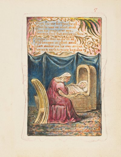 Songs of Innocence and of Experience: Cradle Song druhá deska: Wept for me..., ca. 1825. od William Blake