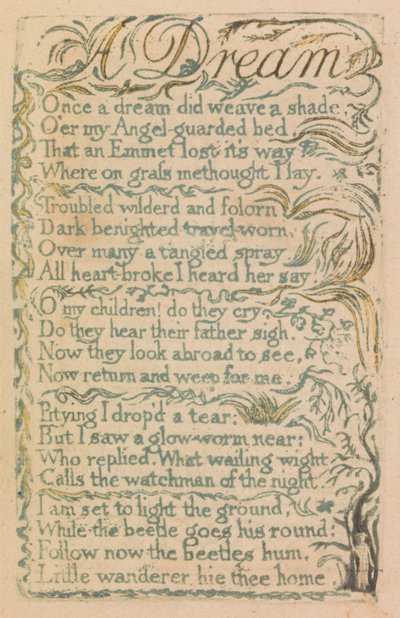 Songs of Innocence and of Experience, deska 14, "Laughing Song" (Bentley 15) od William Blake