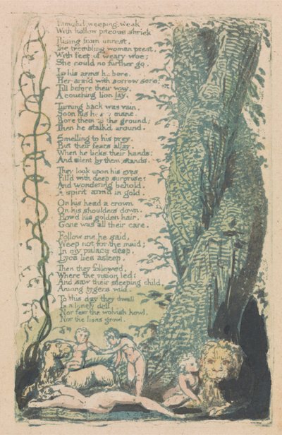 Songs of Innocence and of Experience, Plate 22, The Little Girl Found (Bentley 36) od William Blake