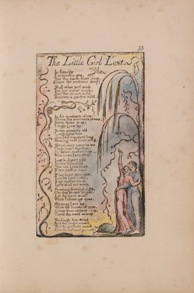 Písně nevinnosti a zkušeností, deska 33, Ztracená holčička (Bentley 34) od William Blake