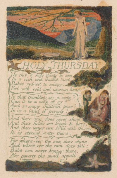 Songs of Innocence and of Experience, deska 38, „Svatý čtvrtek“ (Bentley 33) od William Blake