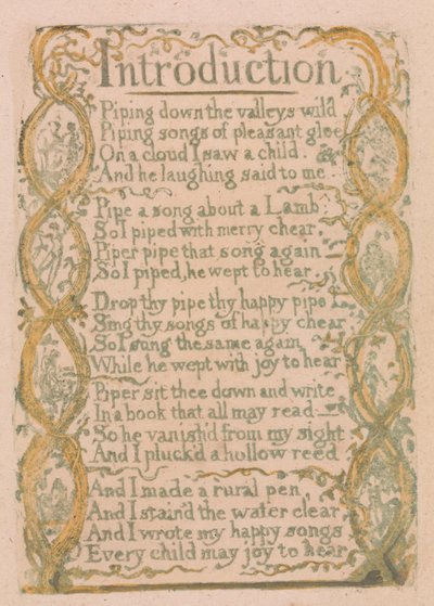 Songs of Innocence and of Experience, deska 3, „Úvod“ (Bentley 4) od William Blake