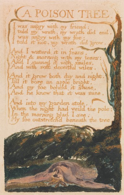 Songs of Innocence and of Experience, Plate 41, "A Poison Tree" (Bentley 49) od William Blake