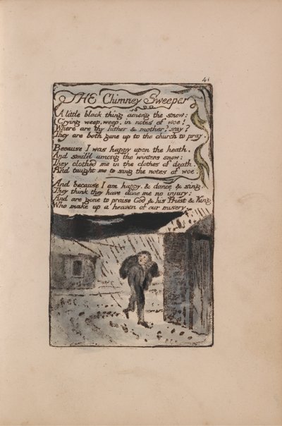 Songs of Innocence and of Experience, Plate 41, The Chimney Sweeper (Bentley 37) od William Blake