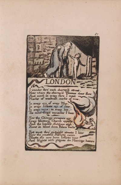 Songs of Innocence and of Experience, Plate 51, London (Bentley 46) od William Blake