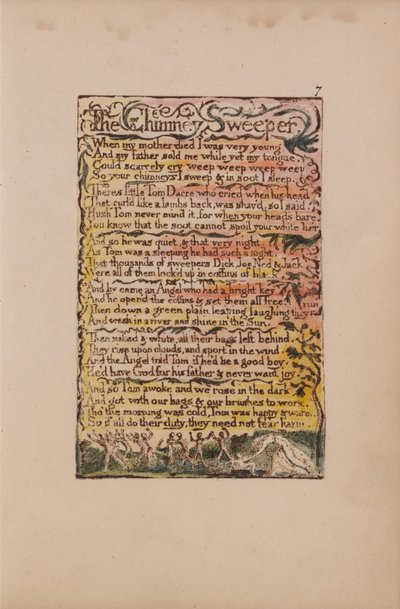 Songs of Innocence and of Experience, Plate 7, The Chimney Sweeper (Bentley 12) od William Blake