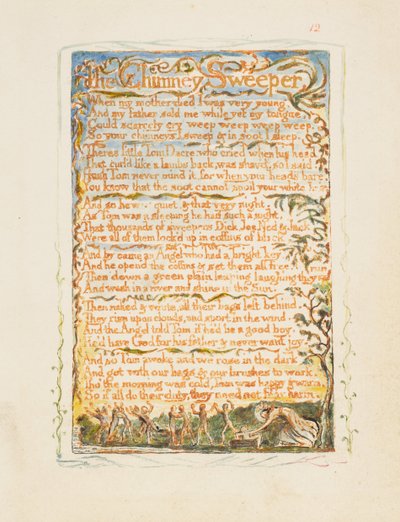 Písně nevinnosti a zkušenosti: Kominík, ca. 1825. od William Blake
