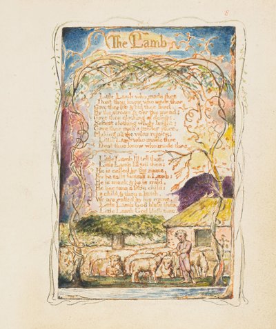 Songs of Innocence and of Experience: The Lamb, ca. 1825. od William Blake