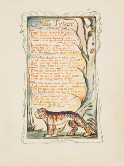 Písně o nevinnosti a zkušenosti: (hnědý tušový lept ručně kolorovaný akvarelem) od William Blake