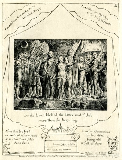 Kniha Job 42:12 ilustrovaná Williamem Blakem od William Blake