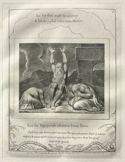 Kniha Job: č. 8, Ať zahyne den, ve kterém jsem se narodil, 1825. od William Blake