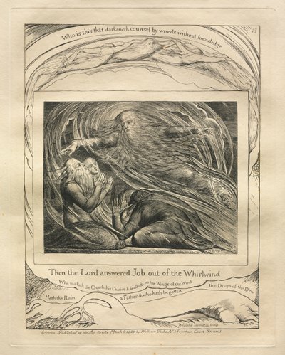 Kniha Job: Pl. 13,Hospodin odpověděl Jobovi z Vichru od William Blake