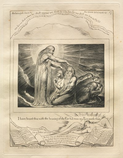 Kniha Job: Pl. 17, Slyšel jsem tě sluchem, ale nyní tě mé oko vidí od William Blake