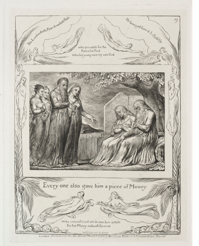 Kniha Job: Pl. 19, Každý mu také dal nějaký peníz od William Blake